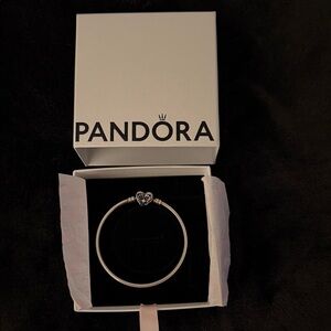 Pandora Silver Bracelet with Heart Charm